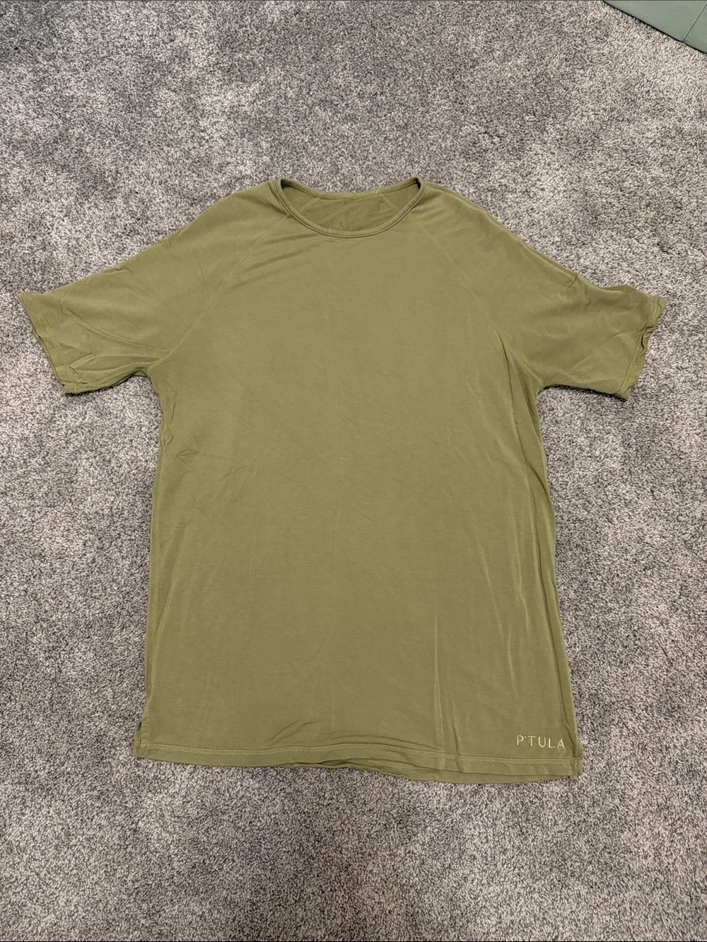 P'tula Womens Short Sleeve Boyfriend Tee in Army Sage